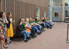 Employees joining the opening ceremony.